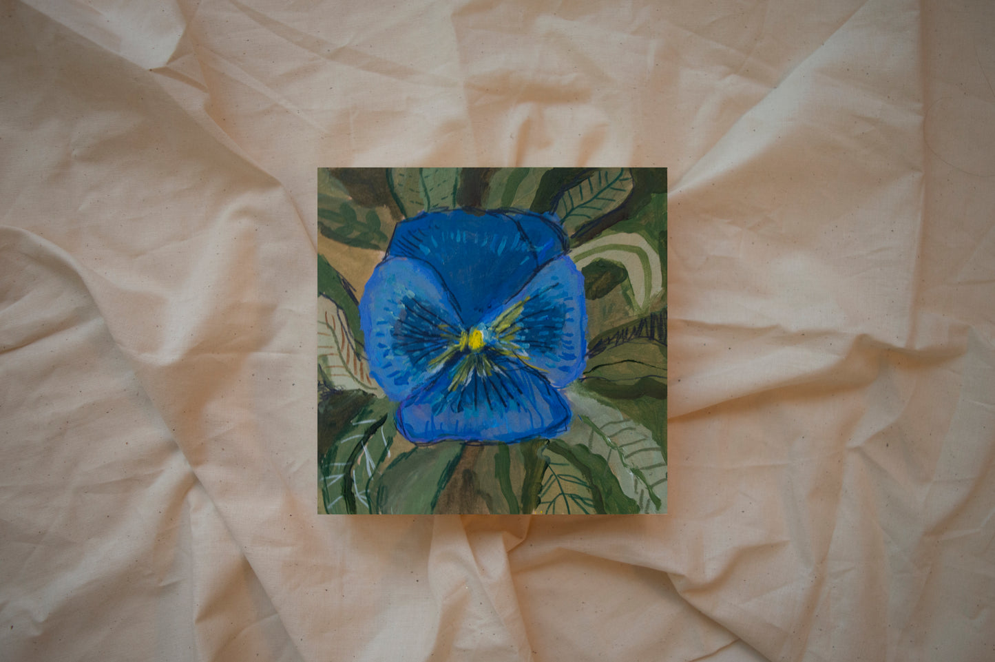 Cobalt Blue Pansy 6" x 6"